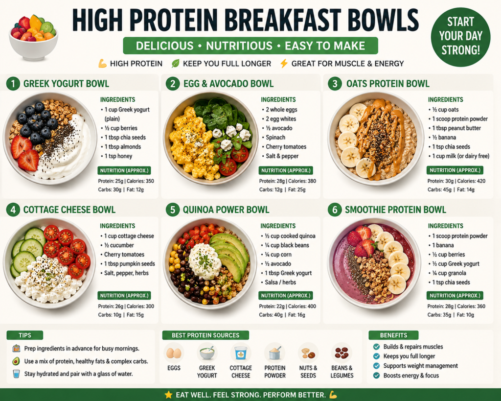 High protein breakfast bowls kaise banaye