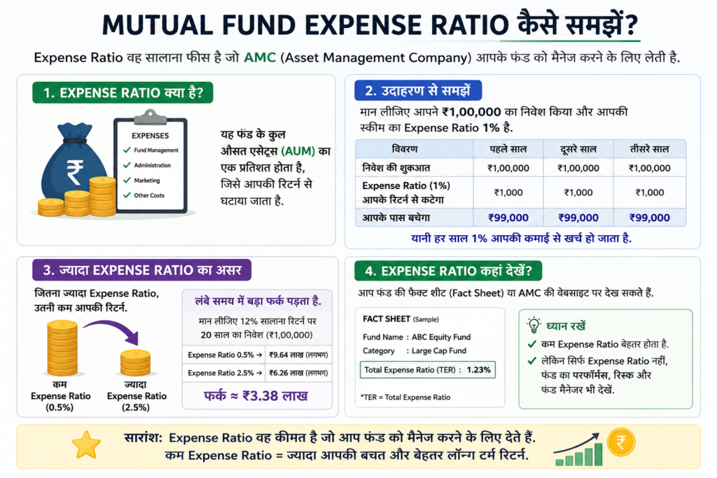 Mutual fund expense ratio kaise samjhe